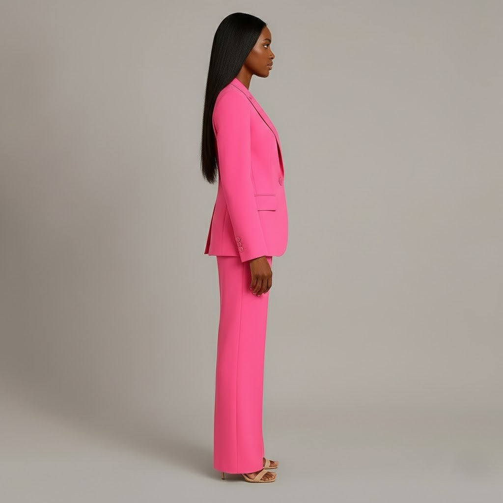 Tailored long slim pants set blazer for women | Adeline -8