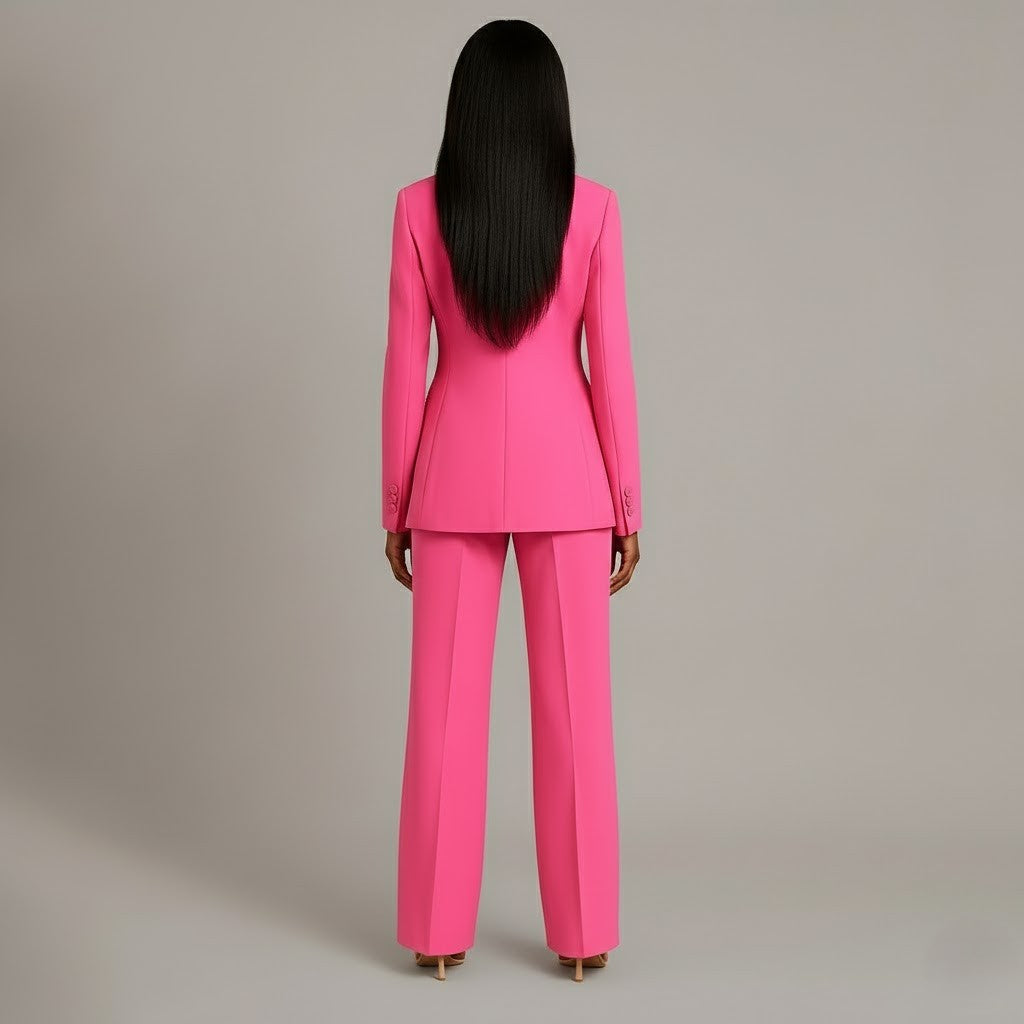 Tailored long slim pants set blazer for women | Adeline -9