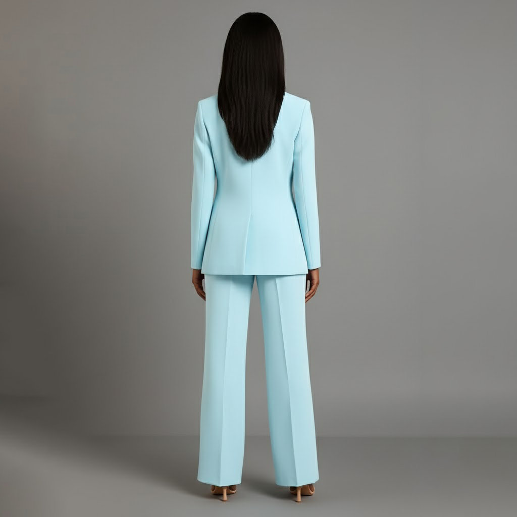 Tailored long slim pants set blazer for women | Adeline -13