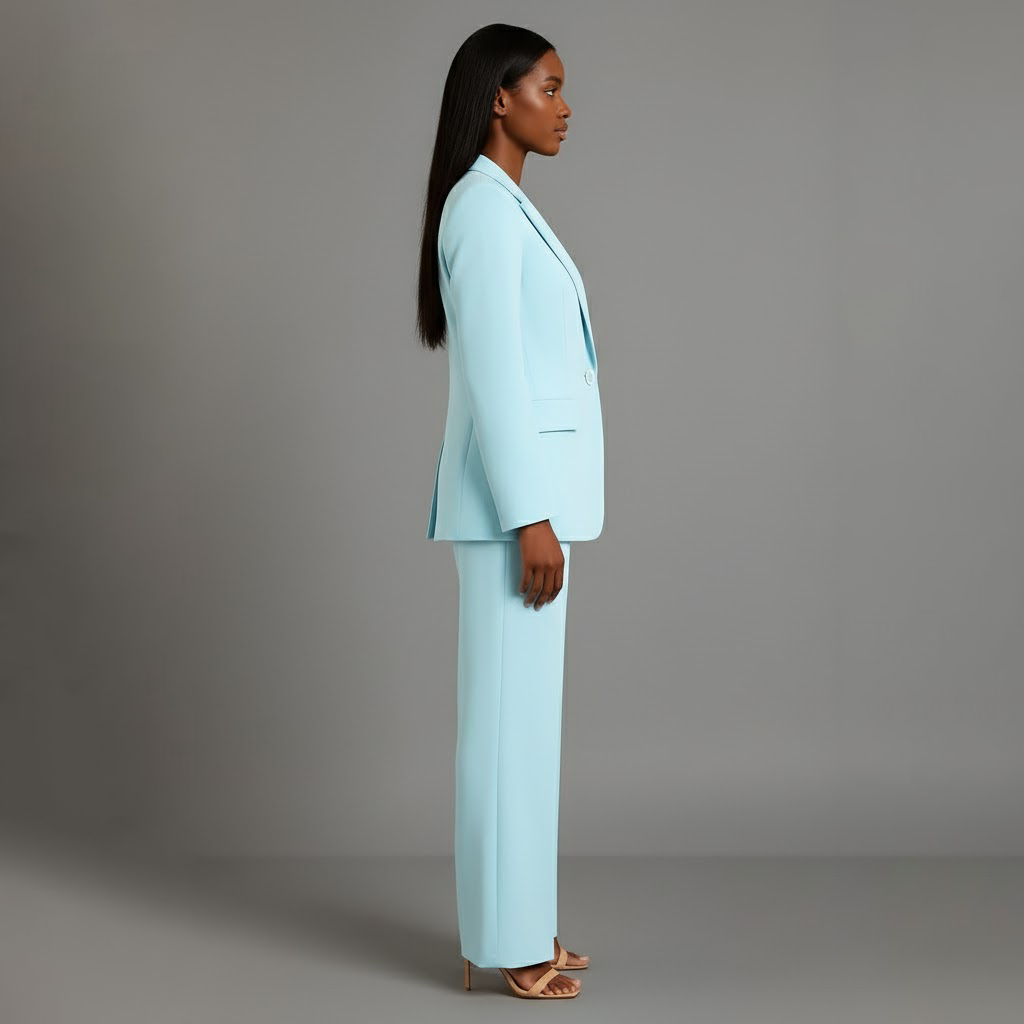 Tailored long slim pants set blazer for women | Adeline -14