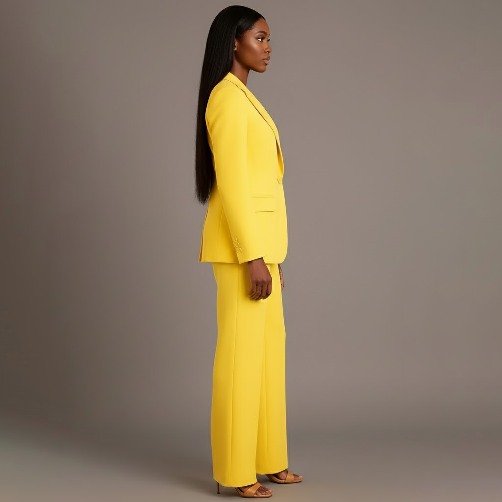 Tailored long slim pants set blazer for women | Adeline -16