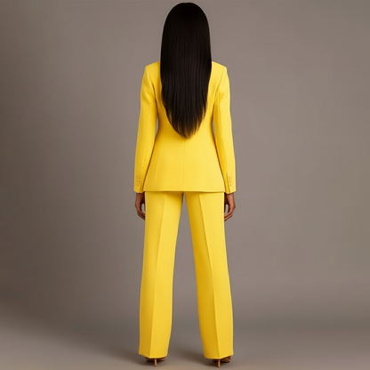 Tailored long slim pants set blazer for women | Adeline -18