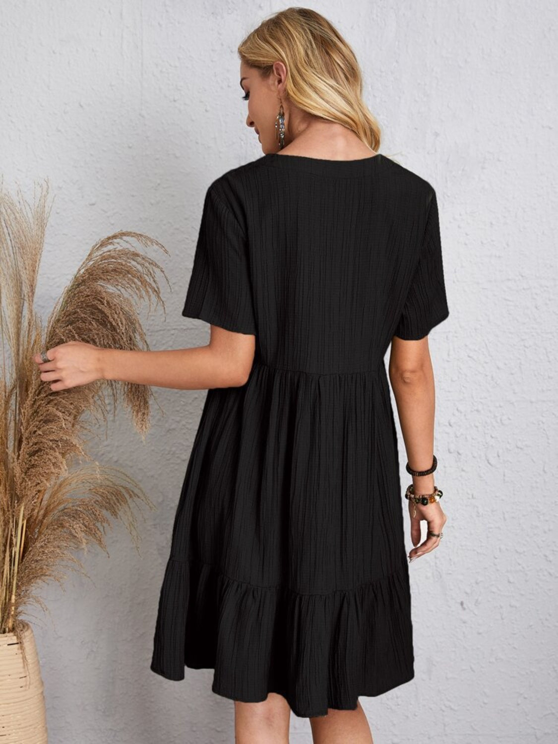 Summer flared full size V-neck dress for women | Ella -9