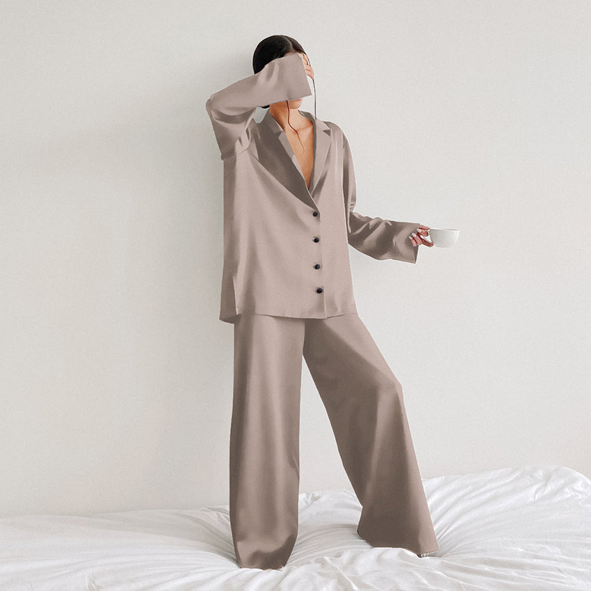 Oversized pyjamas set for women | Heather -7