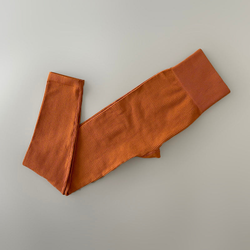 Yoga ribbed high-waisted leggings for women | Marisol -7