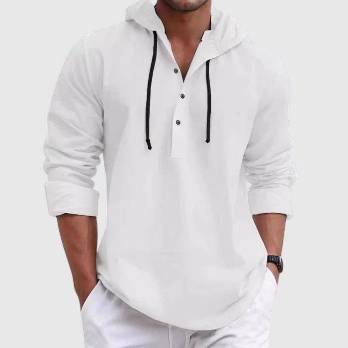 Relaxed hooded long-sleeve shirt for men | Nolan -3