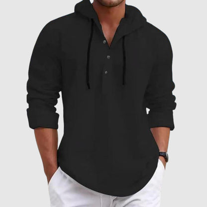 Relaxed hooded long-sleeve shirt for men | Nolan -2