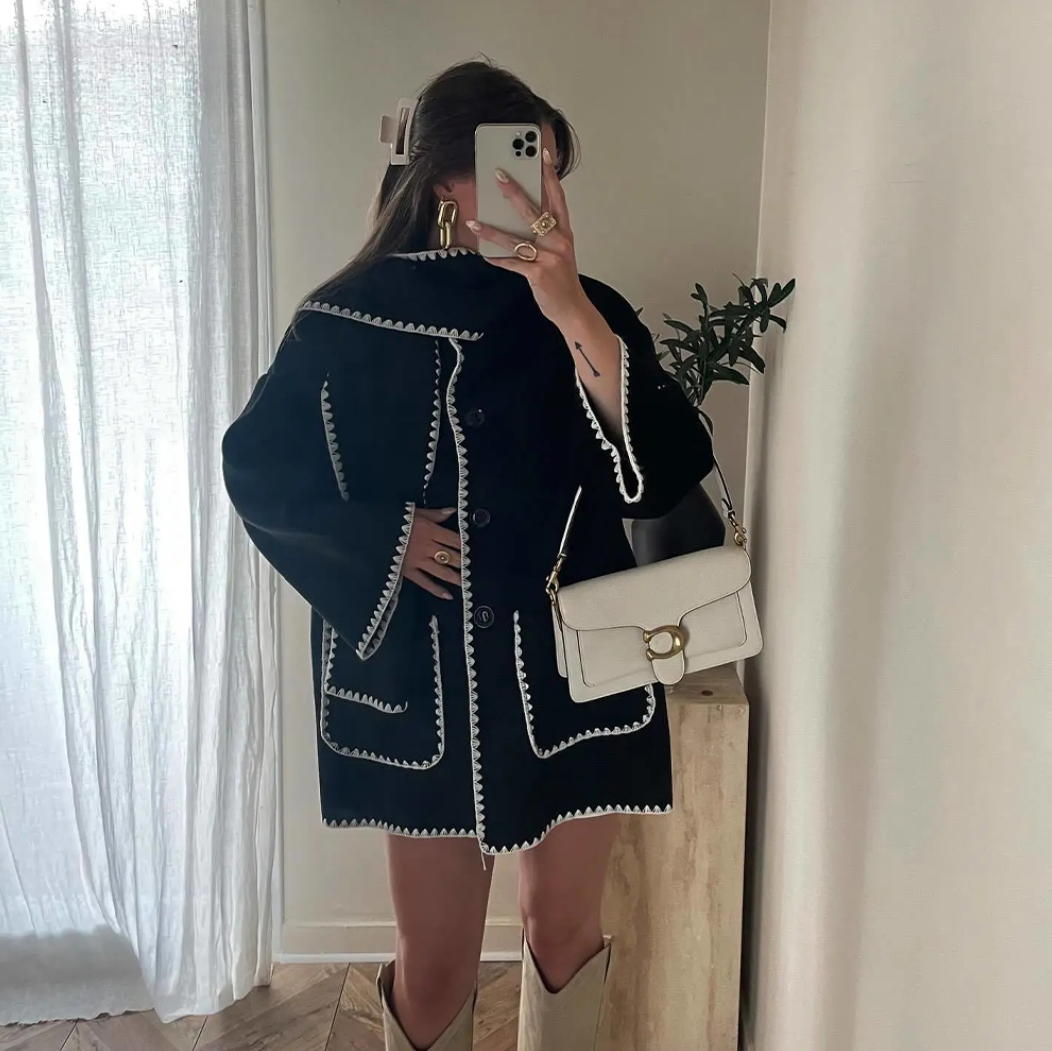 Streetwear collar scarf original coat for women | Mira -2