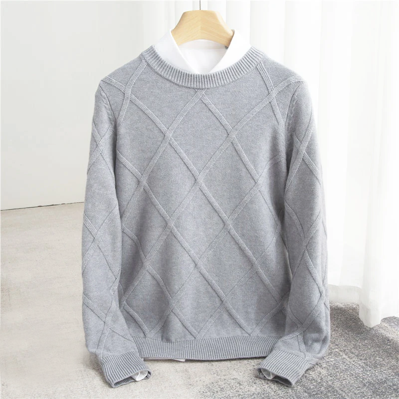 Classic argyle knit sweater for men | Marcel -4