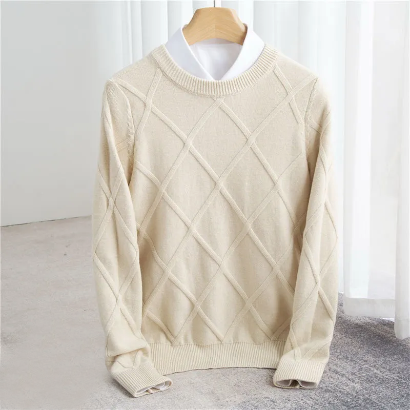 Classic argyle knit sweater for men | Marcel -3