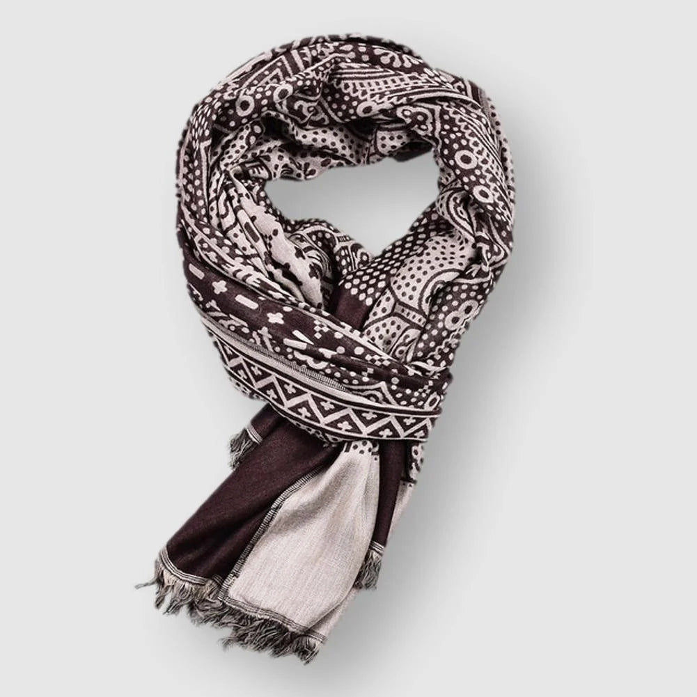 Patterned lightweight everyday styling scarf for men | Éloise -3