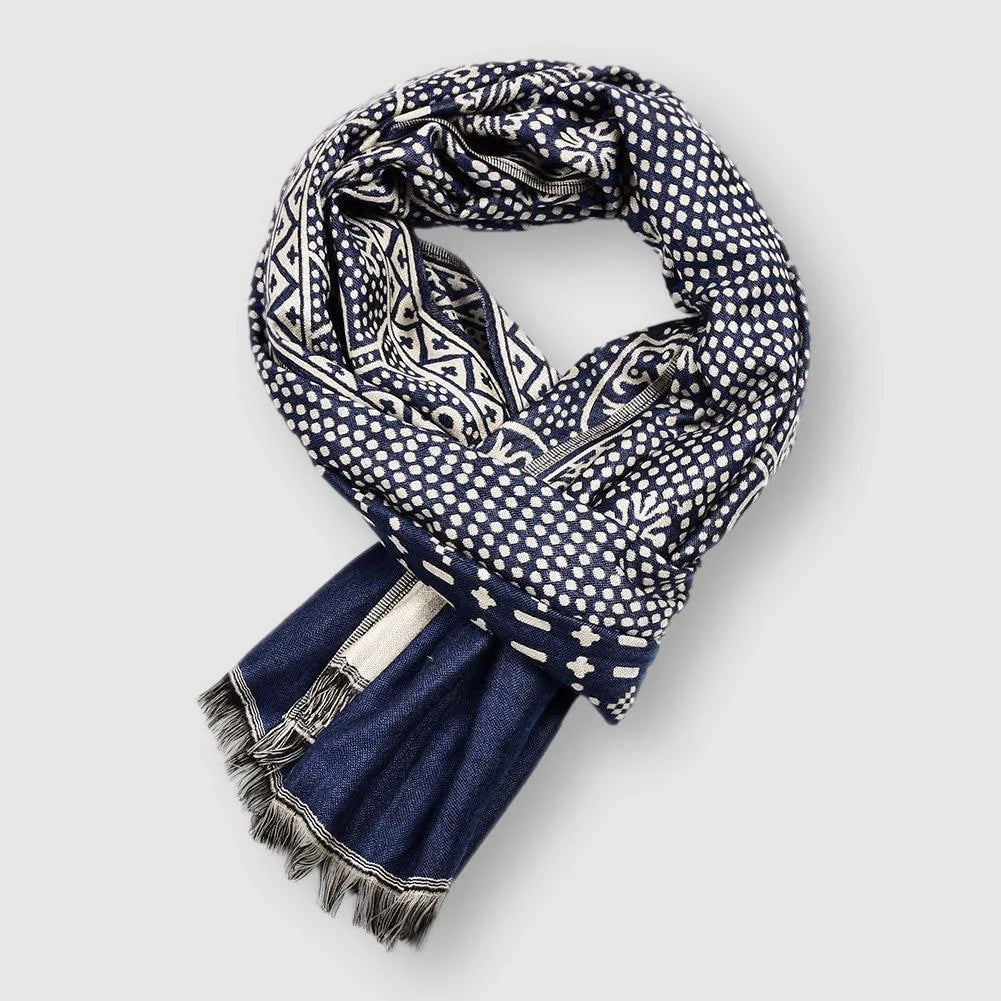 Patterned lightweight everyday styling scarf for men | Éloise -4