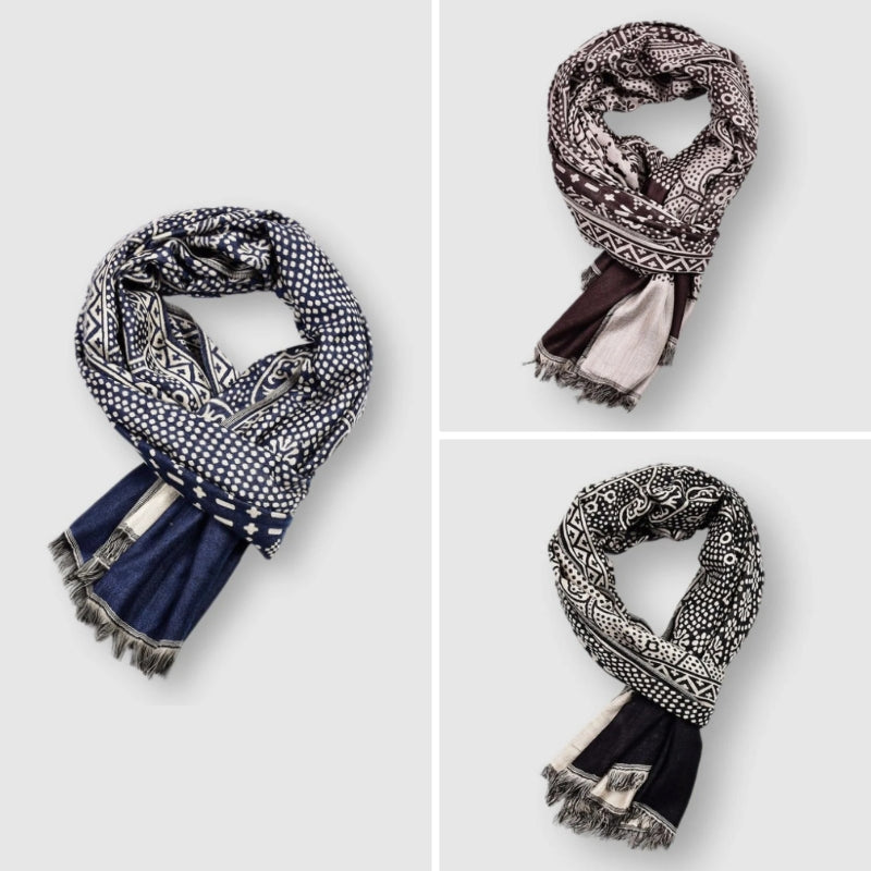 Patterned lightweight everyday styling scarf for men | Éloise -5