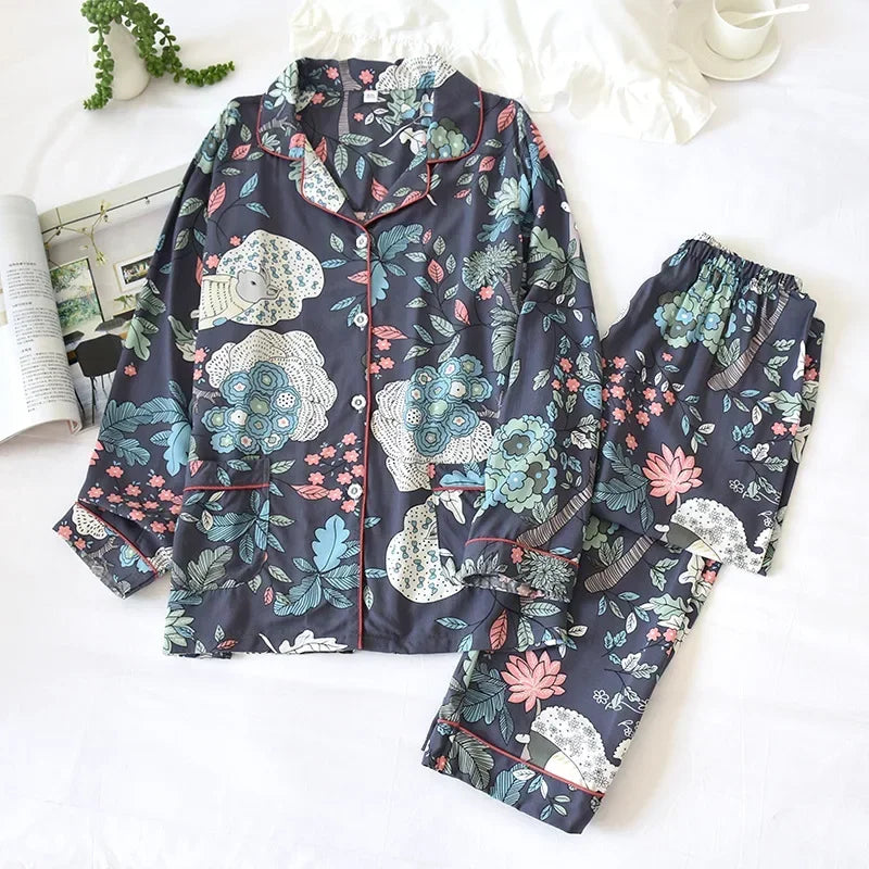 Luxurious pyjamas long-sleeve set for women | Priscilla -5