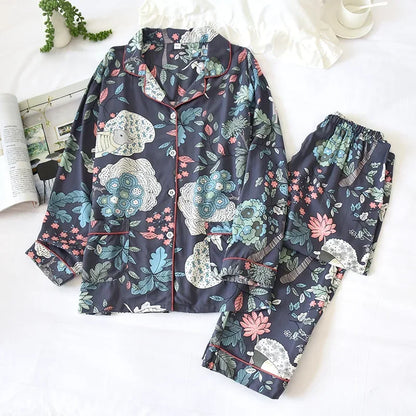 Luxurious pyjamas long-sleeve set for women | Priscilla -5
