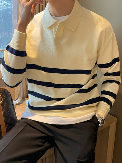 Striped casual sweater for men | Victor -3