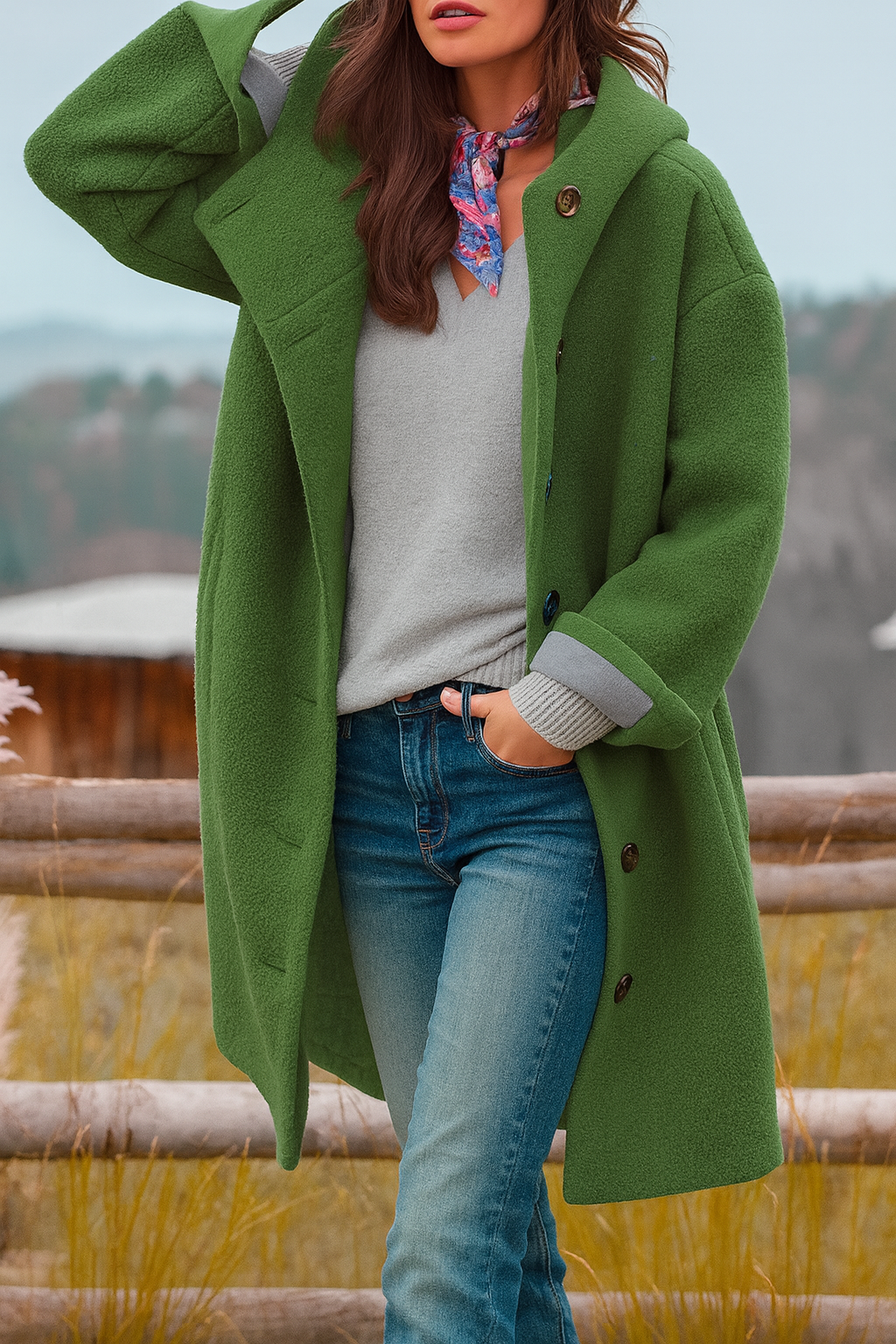 Casual elegant coat for women | Mid-thigh -3