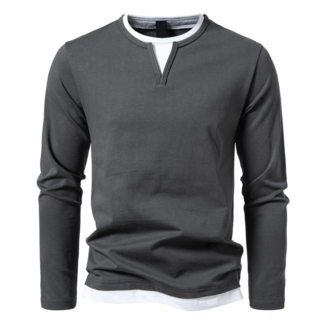 Casual long-sleeve t-shirt for men | Aaron -3