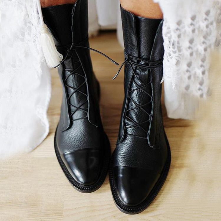 Pointeds lace-up chic boots for women | Maelys -1