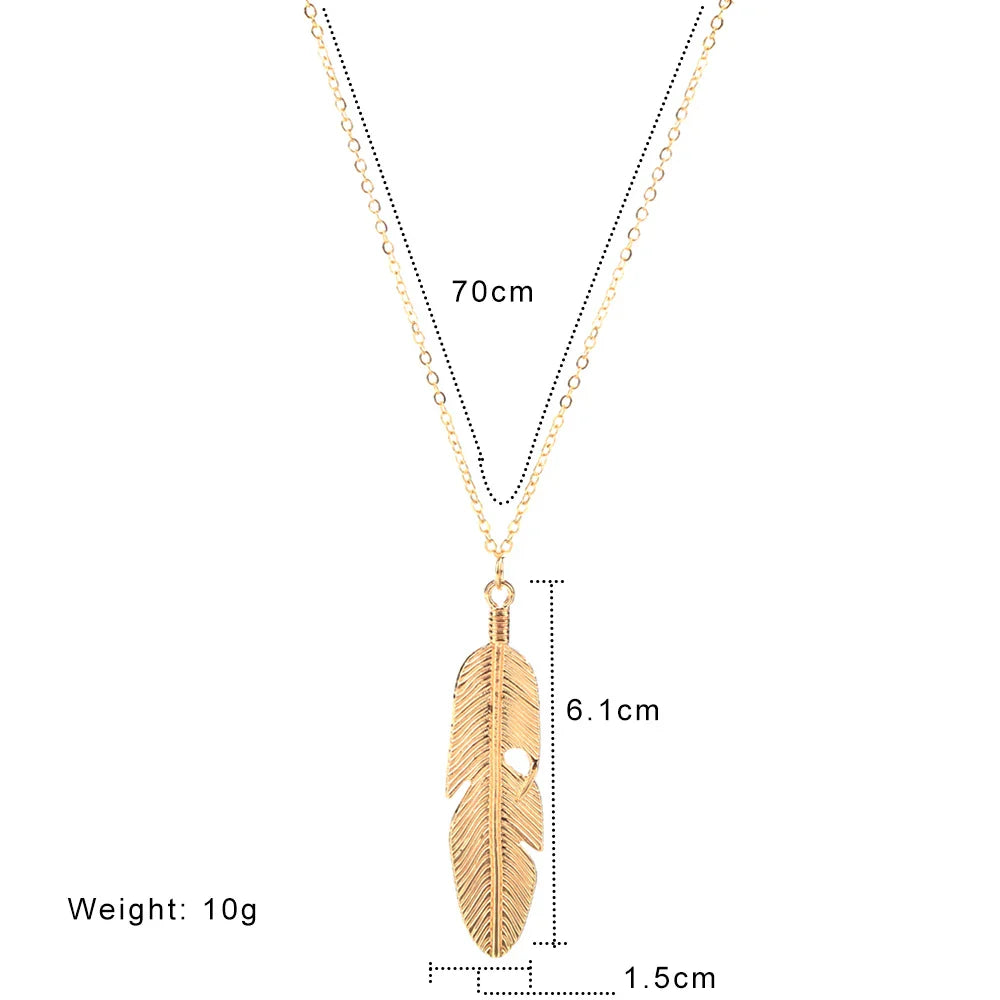 Pendants plumes necklace for women | Grace -4