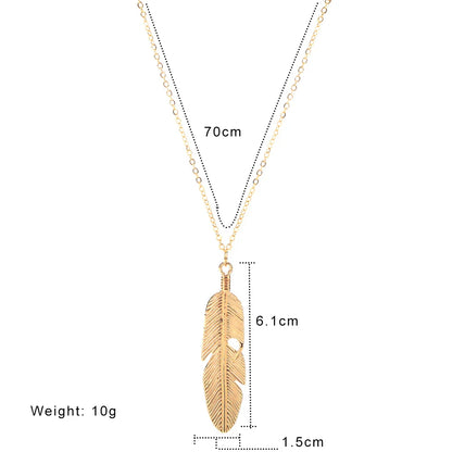 Pendants plumes necklace for women | Grace -4
