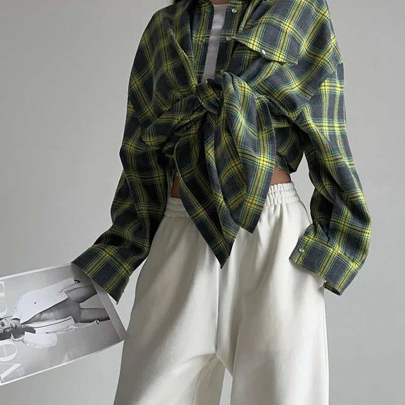 Checked timeless shirt for women | Maple -11