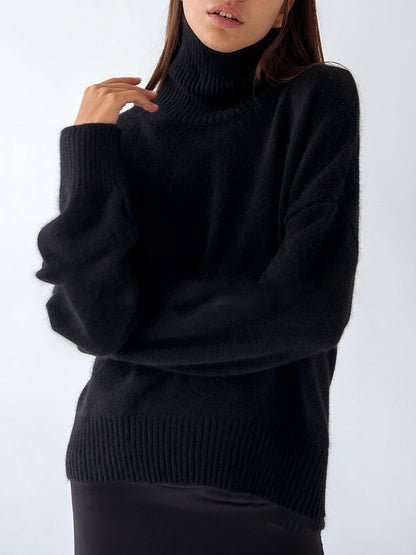 Oversized high collar sweater for women | Sabine -5