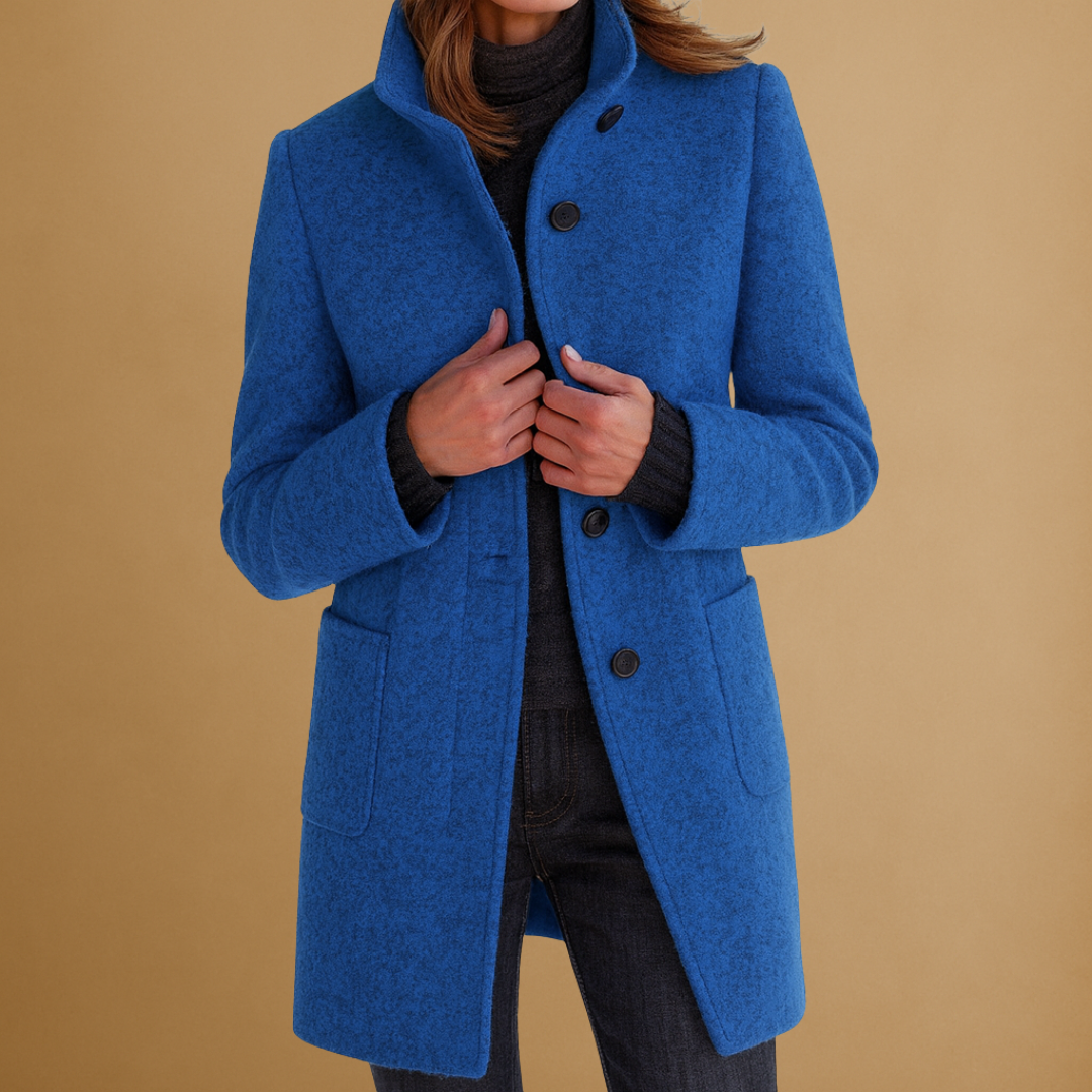 Long elegant button-up coat for women | Lucy -1