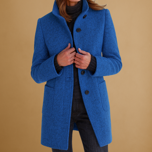 Long elegant button-up coat for women | Lucy -1