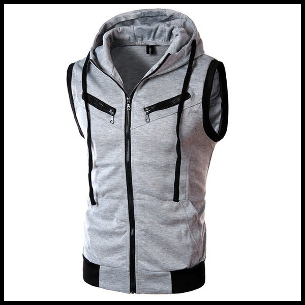Hooded sleeveless summer vest for men | Carson -1