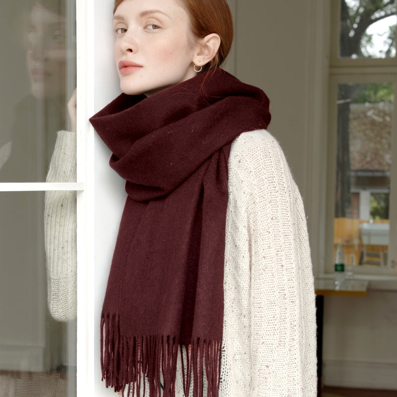 Winter oversized fringe scarf for women | Xiara -3