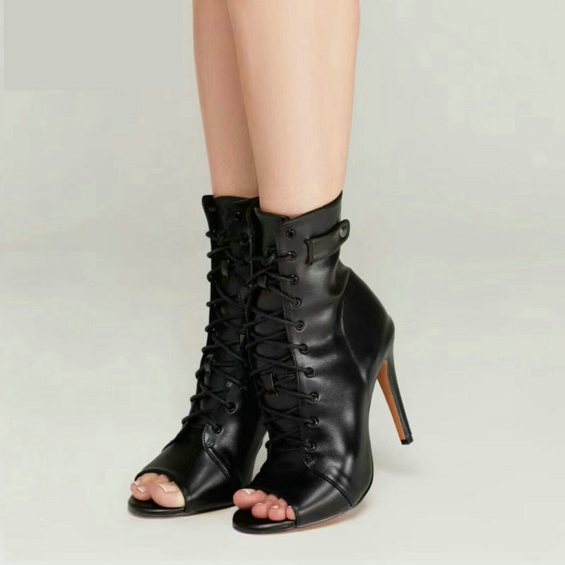 Lace-up heeled tops boots for women | Kendrick -1