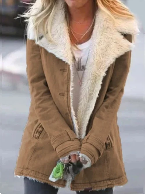Winter warm collar lined jacket for women | Leah -3