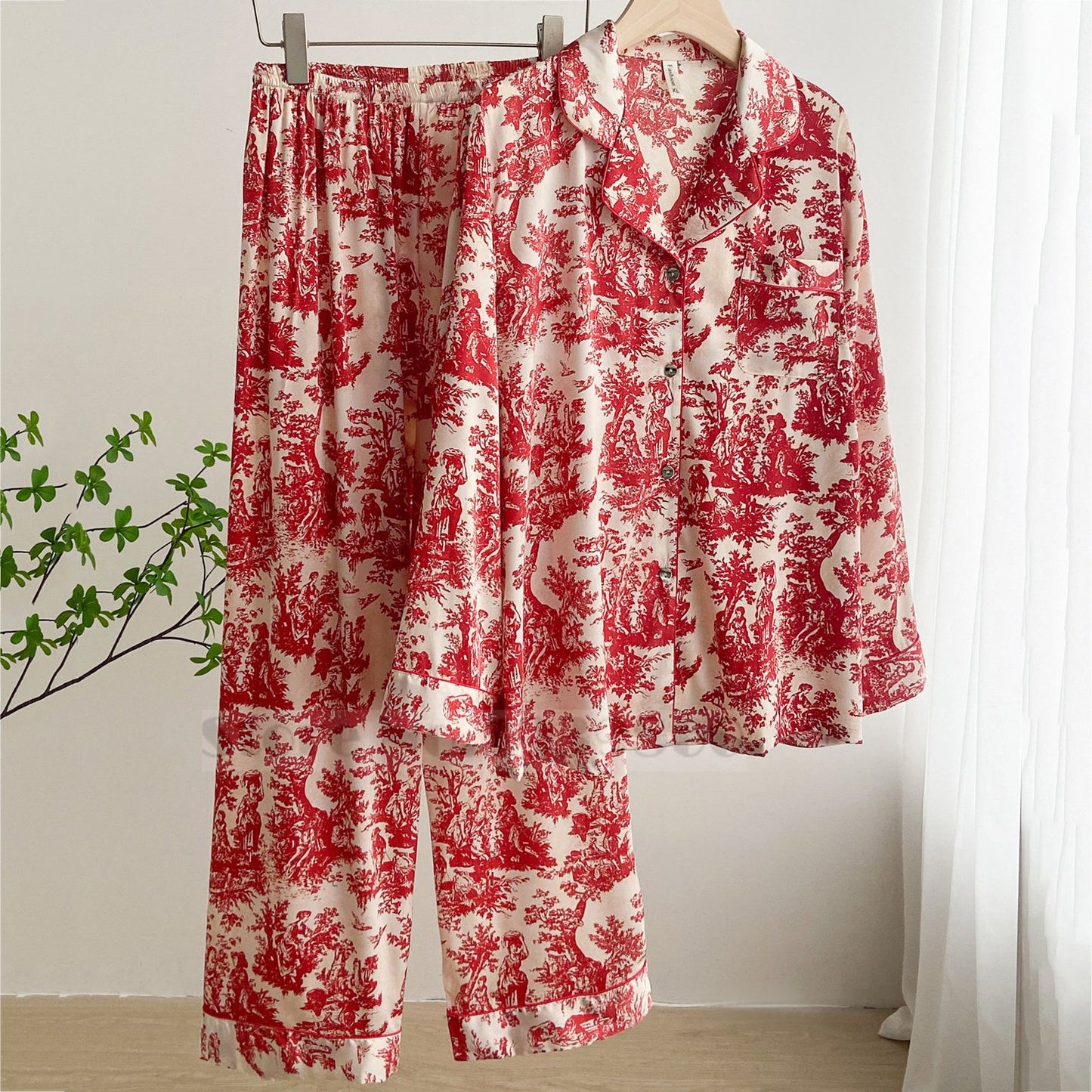 Pyjamas floral chic print set for women | Erza -2