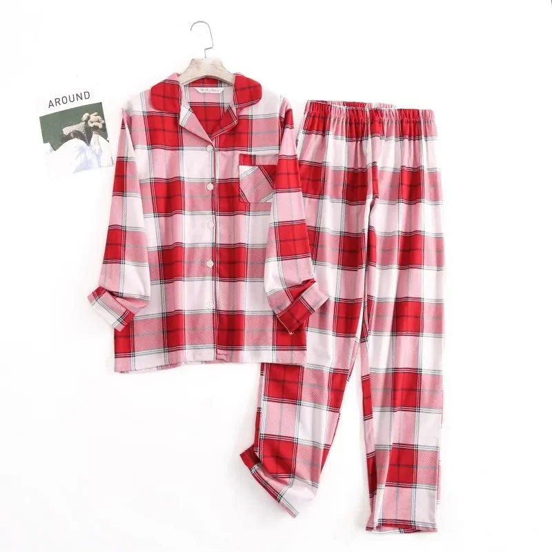 Pyjamas checked cotton set for women | Ovelia -2