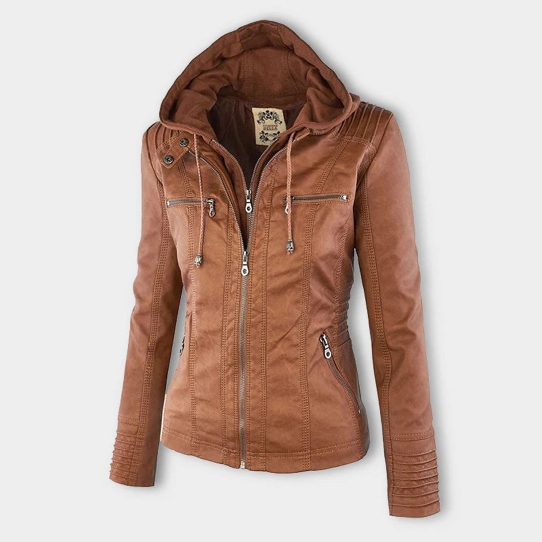 Cosy soft cardigan for women | Leather elegant -2