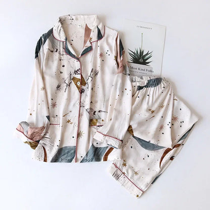 Luxurious pyjamas long-sleeve set for women | Priscilla -10