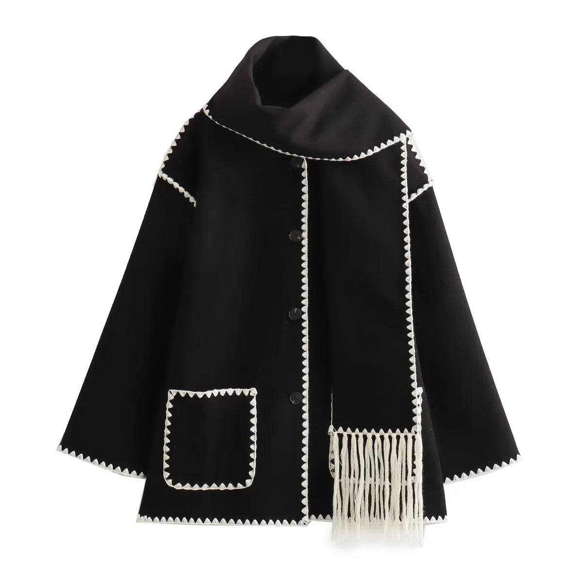 Streetwear collar scarf original coat for women | Mira -1