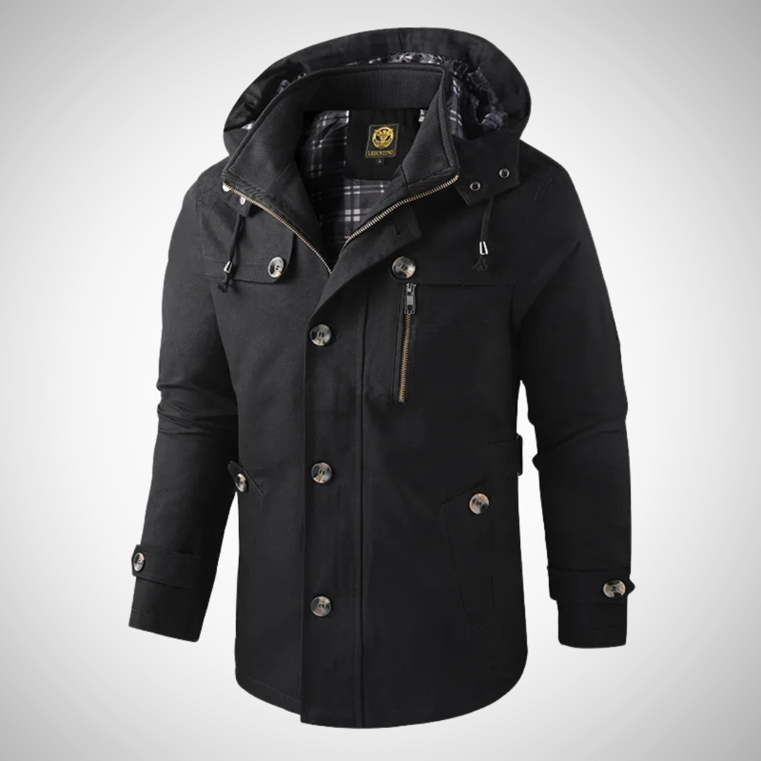 Warm elegant hooded coat for men | Mathieu -4