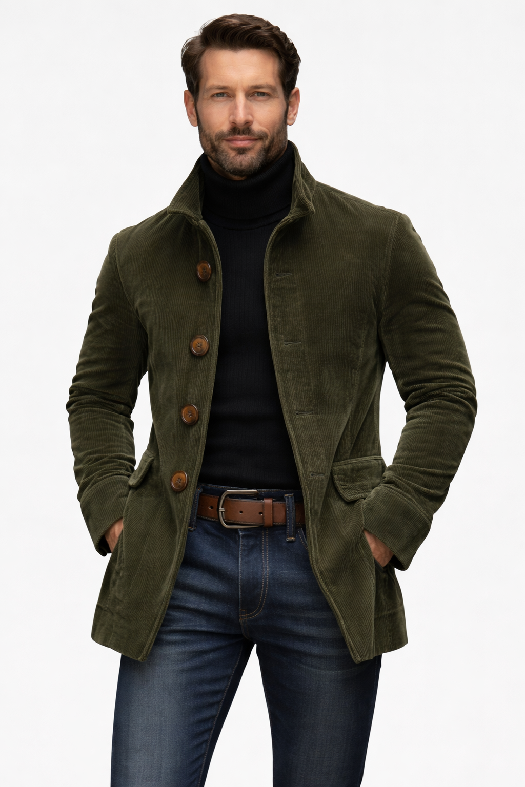 Men’s slim-fit corduroy coat for men | Emerson -1
