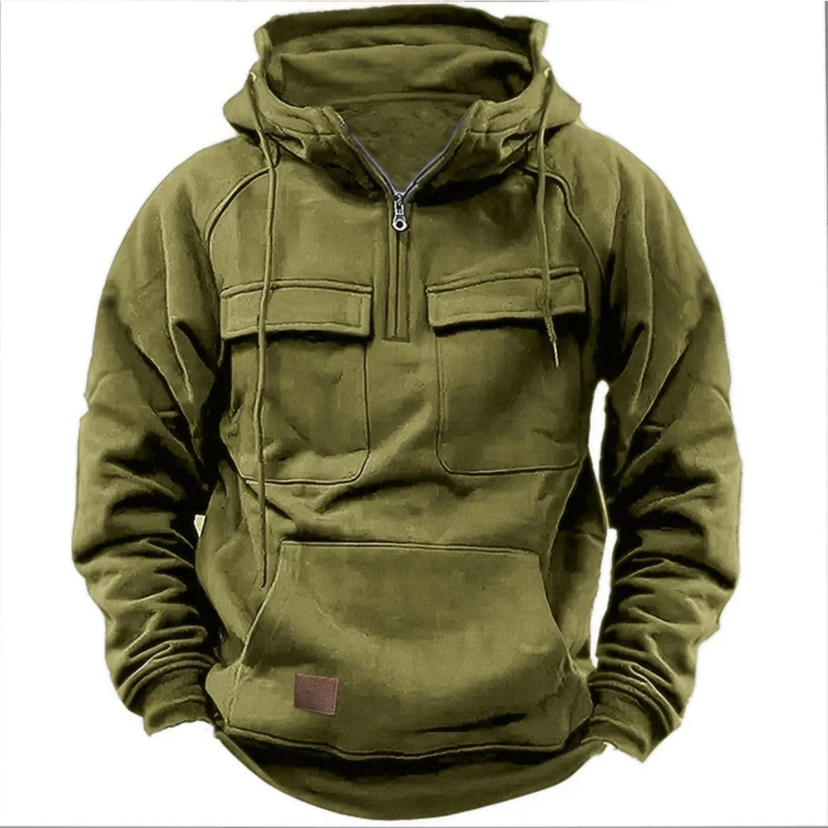 Utility quarter-zip cargo pockets hoodie for men | Ardent -3
