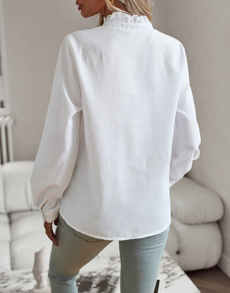 Feminine pleats delicates blouse for women | Aude -4