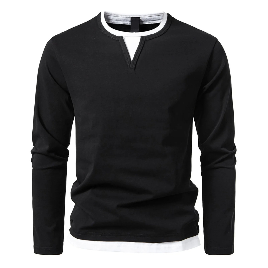 Casual long-sleeve t-shirt for men | Aaron -1