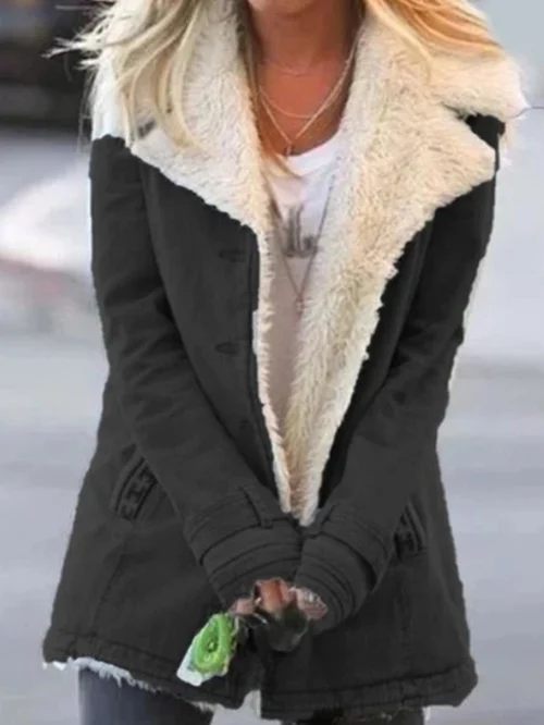 Winter warm collar lined jacket for women | Leah -2