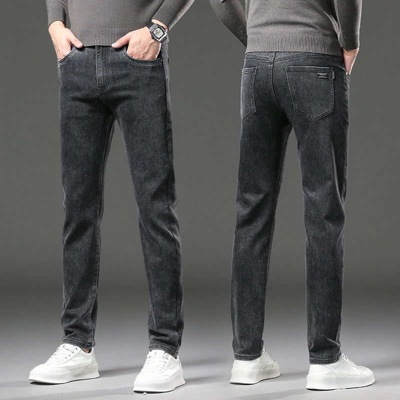 Fleece lined classic denim jeans for men | Kellan -8