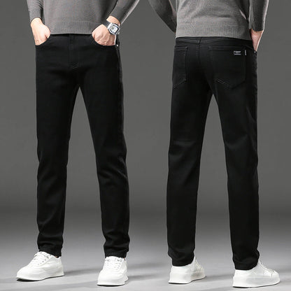 Fleece lined classic denim jeans for men | Kellan -5