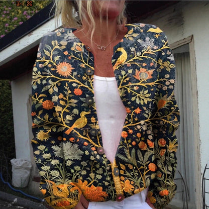 Soft front cardigan for women | Floral Open -5