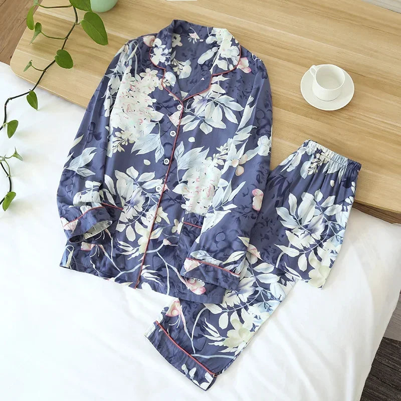Luxurious pyjamas long-sleeve set for women | Priscilla -2