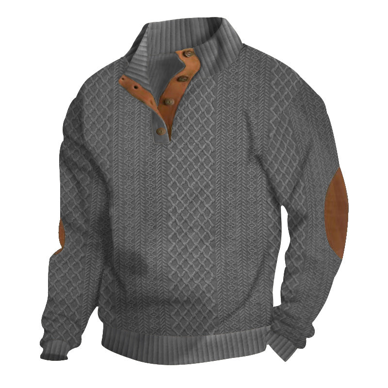 Chic long-sleeve round neck sweatshirt for men | Jake -3
