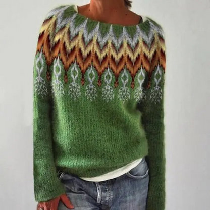 Elegant round neck sweater for women | Clemence -1